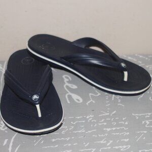 VGC CROCS FLIP FLOPS - NAVY BLUE/WHITE